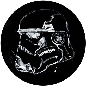 Disney Fotobehang - Star Wars Ink Stormtrooper 125x125cm - Rond - Vliesbehang - Zelfklevend Multikleur