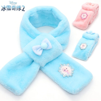 Disney Frozen 2 Elsa Kids Autumn Winter Scarves Girls Scarf Solid Soft Scarf Collar Child Keep Warm Accessories Christmas Gift