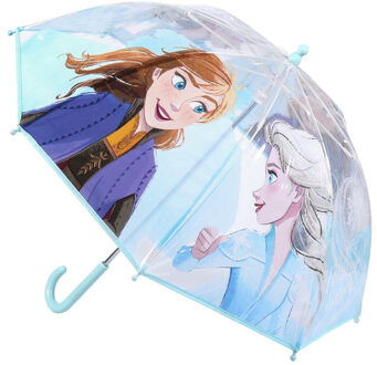 Disney Frozen 2 paraplu - blauw/transparant - voor kinderen - D71 cm - Paraplu's Multikleur