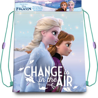 Disney Frozen 2 sport gymtas / rugzak voor kinderen - 40 x 30 cm Lichtblauw