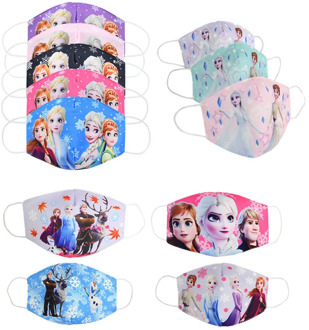 Disney Frozen Cartoon Anti-haze Mouth Face Mask Children Reusable Washable Dust-proof Kids cosplay Mask Girls Gifts
