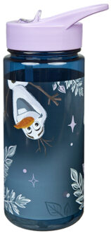 Disney Frozen drinkfles/drinkbeker/bidon met drinktuitje - blauw - kunststof - 500 ml - Schoolbekers