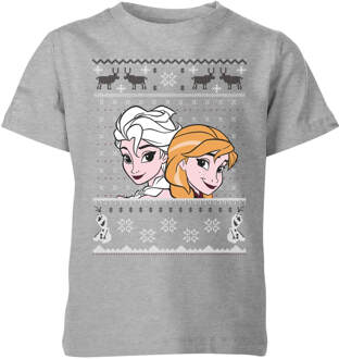 Disney Frozen Elsa and Anna Kids' Christmas T-Shirt - Grey - 134/140 (9-10 jaar) Grijs - L