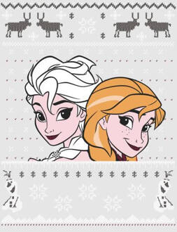 Disney Frozen Elsa and Anna Women's Christmas T-Shirt - Grey - L Grijs