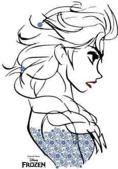 Disney Frozen Elsa Sketch Strong T-shirt - Wit - 5XL