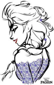Disney Frozen Elsa Sketch T-shirt - Wit - 5XL
