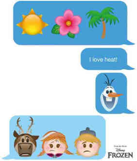 Disney Frozen I Love Heat Emoji T-shirt - Wit - 5XL - Wit