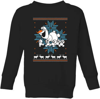 Disney Frozen Olaf and Snowmen Kids' Christmas Sweatshirt - Black - 122/128 (7-8 jaar) Zwart - M