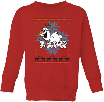 Disney Frozen Olaf and Snowmen Kids' Christmas Sweatshirt - Red - 110/116 (5-6 jaar) Rood