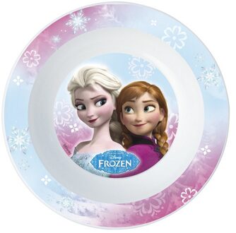 Disney Frozen thema diep ontbijt bordje van kunststof D16 cm - Ontbijtborden Multikleur