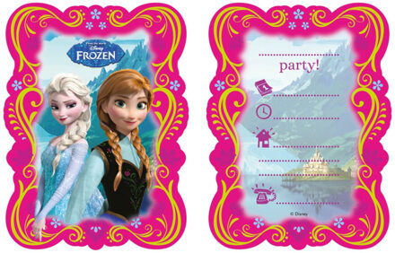 Disney Frozen Uitnodigingen - 6 Stuks Multikleur