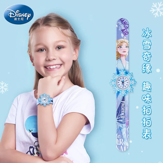Disney Frozen Watch Children's Toy Pop Ring Patting Watch Toddler Girl Cartoon Girl Baby Pointer kids watches boys