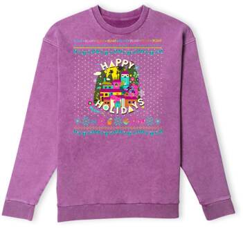 Disney Happy Holidays Christmas Jumper - Purple Acid Wash - S - Purple Acid Wash