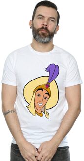 Disney Heren Aladdin Prins Ali Gezicht T-Shirt (Wit) - S