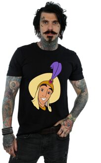 Disney Heren Aladdin Prins Ali Gezicht T-Shirt (Zwart) - 3XL