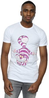 Disney Heren Alice In Wonderland Cheshire Cat Upside Down T-Shirt (Wit) - L