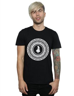 Disney Heren Alice In Wonderland Cirkel T-Shirt (Zwart)