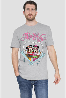 Disney Heren alpine vibes mickey mouse t-shirt Grijs