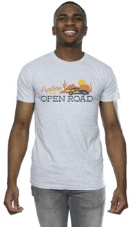 Disney Heren Auto's Verkennen De Open Weg T-Shirt (Sportgrijs) - maat M Lichtgrijs