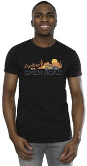 Disney Heren Auto's Verkennen De Open Weg T-Shirt (Zwart) - maat
