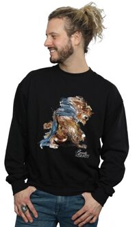 Disney Heren Beauty And The Beast Beast Sketch Sweatshirt (Zwart) - maat L