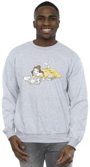 Disney Heren Beauty And The Beast Belle Reading Sweatshirt (Sportgrijs) - maat L Lichtgrijs