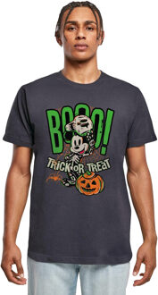 Disney Heren Boo Trick Or Treat Mickey Mouse Katoenen T-Shirt (Marineblauw) Navy - 3XL