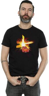 Disney Heren Cars Bliksem McQueen Burst T-Shirt (Zwart) - maat XL