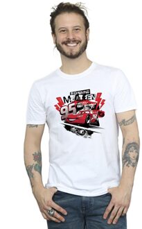Disney Heren Cars Bliksem McQueen Collage T-shirt (Wit) - L