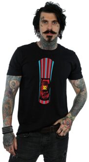 Disney Heren Cars Bliksem McQueen Strepen T-Shirt (Zwart)