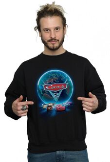 Disney Heren Cars Globe Movie Poster Sweatshirt (Zwart)