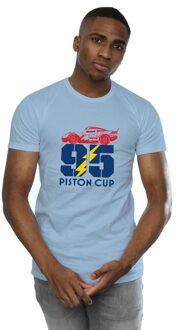 Disney Heren Cars Piston Cup 95 T-Shirt (Babyblauw) - maat S Lichtblauw