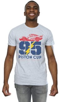 Disney Heren Cars Piston Cup 95 T-Shirt (Sportgrijs) - maat Lichtgrijs