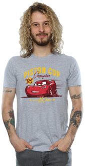 Disney Heren Cars Piston Cup Kampioen T-Shirt (Sportgrijs) Lichtgrijs - S