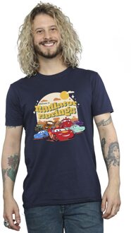 Disney Heren Cars Radiator Springs Groep T-Shirt (Marineblauw) Navy