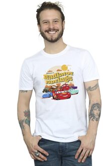 Disney Heren Cars Radiator Springs Groep T-Shirt (Wit) - M