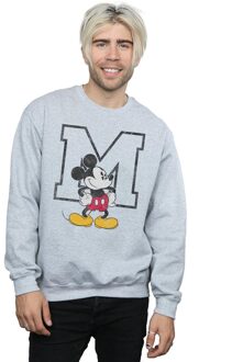 Disney Heren Classic M Mickey Mouse Sweatshirt (Sportgrijs) Lichtgrijs
