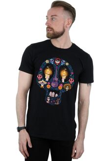 Disney Heren Coco Kaars Schedel T-Shirt (Zwart) - maat 5XL