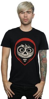 Disney Heren Coco Miguel Skelet Gezicht Hood T-Shirt (Zwart) - maat S