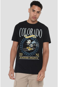 Disney Heren colorado ski mickey mouse t-shirt - maat L Zwart