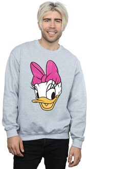 Disney Heren Daisy Duck Hoofd Geschilderd Sweatshirt (Sportgrijs) - maat L Lichtgrijs