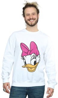Disney Heren Daisy Duck Hoofd Geschilderd Sweatshirt (Wit) - M