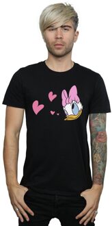Disney Heren Daisy Duck Kusjes T-Shirt (Zwart)