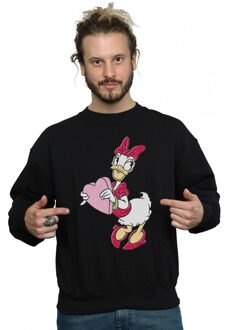 Disney Heren Daisy Duck Love Heart Sweatshirt (Zwart) - maat 3XL