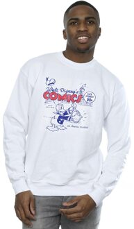 Disney Heren Donald Duck Comics Sweatshirt (Wit) - maat 2XL