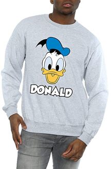 Disney Heren Donald Duck Gezicht Sweatshirt (Sportgrijs) - maat Lichtgrijs