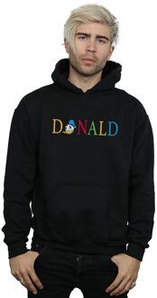 Disney Heren Donald Duck Letters Hoodie (Zwart) - S