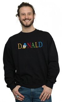 Disney Heren Donald Duck Letters Sweatshirt (Zwart) - maat M