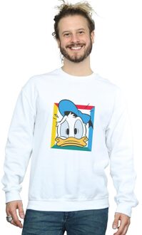 Disney Heren Donald Duck Paniek Sweatshirt (Wit)