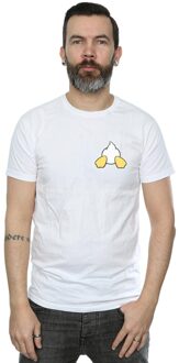 Disney Heren Donald Duck Rugzijde Borstprint T-Shirt (Wit) - M
